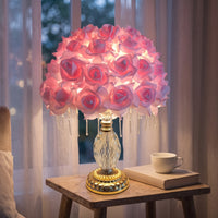 Floral Table Lamp  Decorative Floral Lamp Soft Lighting for Bedside