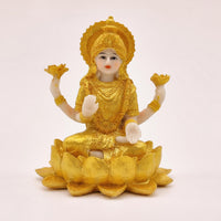 Gold-Toned Deity Statue Ornate Deity Figurine Compact Buddha Figurine Decorative for Altar
