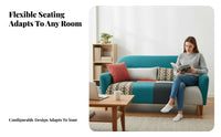 two-tindividual upholstery Upholstery Upholstered Settee with Wooden Legs Nordic Design Sofa space-saving Size Couch Minimalist Aesthetic for Small Apartment Dwellers, Homeowners, Young Adults, Lounge Area, Bedroom, Office, Sunroom