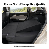 Sloped Rear-Seat Leveling Wedge Pad Textile Cover Car Seat Leveling Pad Rectangular Black