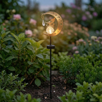 Garden Stake Light with Crescent Moon Warm White Fairy Moon Light LED for Yard
