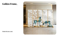 Foldable Design Multi-Panel Folding Screen Light Luxury and aesthetic Freestanding Panel Divider Mobile Room Partition Golden peak design for Art aficionados, Business Owners, Restaurant, Entryway, Bedroom, Studio Apartment