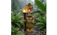 Inca Carved Figure Figurine Carved Details Solar Tiki Statue Resin Outdoor Decor