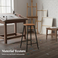 Nordic Design High Stool with Backrest Minimalist Design High Stool with Low Backrest Sturdy Frame Bar Chair Easy Assembly for Homeowners, Adults, Business Owners, Cafe, Restaurant, Kitchen, Living Room
