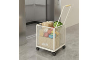 Lightweight Portable Shopping Trolley Wheeled Grocery Trolley 4 Wheels Household Carrier for Supermarket