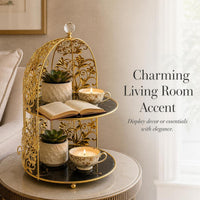 Middle Eastern Style Iron Art Birdcage Multi-layer Cake Display Stand Vanity Cosmetic Organizer