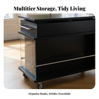 Movable C-Shaped Table Luxury aesthetic C-Shaped Snack Table Adjustable Height Household Furniture adaptable Use for Apartment Dwellers, Homeowners, Living Room, Small Spaces, Bedroom, Home Office
