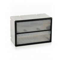 Drawer Storage Cabinet Transparent Drawers Modular Parts Cabinet Black Frame