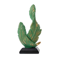 Feather Sculpture with Base Glam Feather Figurine Minimalist for Entryway