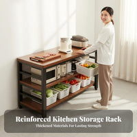 Microwave Oven Stand Space Saving Kitchen Rack Wide Countertop Freestanding Microwave Stand for Homeowners, Cooks, Pantry, Dining Room, Garage