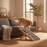 Dog Ramp with Handle Stable Adjustable Dog Ramp Sturdy for Injured Pets