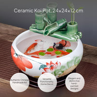 Ceramic Fish Bowl with Flowing Water Feature