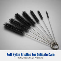 304 Stainless Steel Test Tube Brush Set, Nylon Bristles, Multi-Purpose Cleaning Brush for Glassware