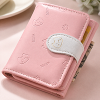 Cute Cartoon Cat Tri-fold Short Wallet for Women, Multi-card Slot Coin Purse