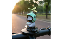 Easy Installation Cat Figure with Propeller Helmet Lightweight Propeller Helmet Cat Ornament Long-Lasting Resin for Electric Scooter