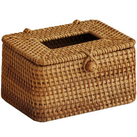 Handwoven Rattan Tissue Box for Home, Office, Car