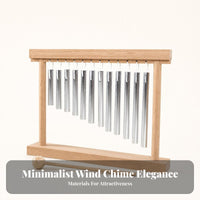 Metal Tubes Wooden Wind Chime Percussion Instrument Natural Wood Educational Wind Chime Included Mallet Wooden Percussion Instrument Stepped Design for Children