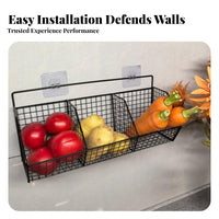 No-Drill Installation Storage Rack Multi-Functional Wall Mounted Wire Basket Space Saving for Students, Pantry, Shower, Living Room