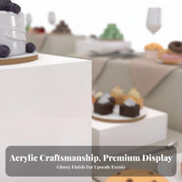 High Clarity Wedding Cake Stand Modern Design Acrylic Round Display Pillar Easy to Clean Clear Cylinder Pedestal Long-Lasting for Caterers, Bakers, Retailers, Birthday Parties, Baby Showers, Photo Shoots, Home Decor