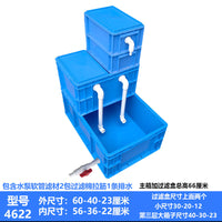 龟箱过滤盒乌龟缸乌龟箱晒台水龟专用箱水族箱鱼缸龟盒龟缸养殖箱 灰色60-40-23厘米