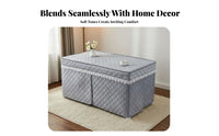 Soft Textile Rectangular Kotatsu Cover Comfortable Warmth Quilted Heating Table Cover Washable Quilt and Mat for Winter, Bedroom, Bay Window