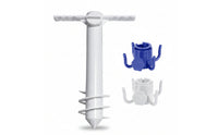 Screw-in Umbrella Sand Anchor Spiral Umbrella Holder with Hook No Insert Portable for Beachgoers, Gardeners, Beach, Garden, Patio