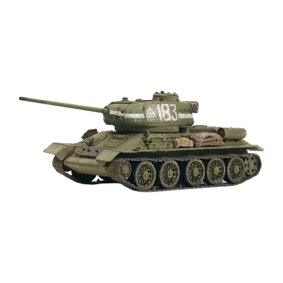 T-34/85 Tank Model Unpainted 1/72 Scale Tank Model Includes Decals for Display Shelf