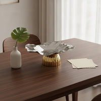 Tray with Pedestal Base Elegant Decorative Bowl with Pedestal Reflective Stand Vanity