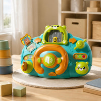 Musical Steering Wheel Toy Fixing Straps Interactive Steering Wheel Toy Plastic