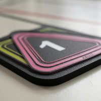 10 Pieces Wear-Resistant Triangular Floor Marker Rounded Corners Numbered Training Marker Colored Border Lines Sports Gear Indoor Outdoor