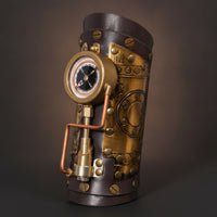 Wrist Bracer with Compass Steampunk Bracer Industrial Arm Cuff for Cosplayers, Larpers, Cosplay, Halloween, Costume Parties