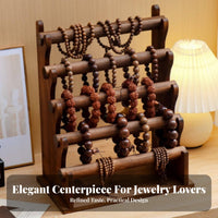 Space-Saving Design Watch and Bracelet Display Stand Solid Wood Construction Bangle Storage Organizer Large Capacity for Dresser Top, Vanity