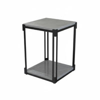 Nordic design Square Accent Table Sintered Stone Top Nightstand Minimalist Design Water Dispenser Stand Multi-Functional for Apartment Dwellers, Homeowners, Students, Living Room, Bedroom, Office