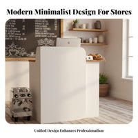 Space-Saving Small Checkout Counter Easy Assembly Boutique Checkout Stand Stable Structure Salon Front Desk Sturdy Construction for Business Owners, Receptionists, Retail Team, Cafe, Office, Medical Office, Lobby