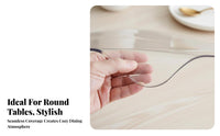 Round PVC Tablecloth Oil-Resistant Transparent Soft Glass Table Cover Easy to Clean Round Table Protector Mat for Homeowners, Crafters, Living Room