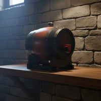 Wooden Grape Barrel with Decorative Faucet Retro Beer Keg Tabletop Spirits Dispenser for Restaurant