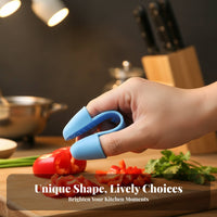 2 Pieces Silicone Finger Protector Easy to Clean Heat Resistant Finger Protector Anti-Scald Grip Long-Lasting Silicone Finger