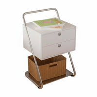 Bauhaus Aesthetic 3-Drawer Nightstand Large Capacity Drawer Cabinet with Cylindrical Frame Strong Load-Bearing Bedside Table Easy to Clean for Design Enthusiasts, Homeowners, Apartment Dwellers, Small Space, Dorm Room, Dormitory, Home Office