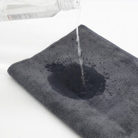 Double-Sided Coral Fleece Car Drying Towel with Suede Towel Finish, High Absorbency Cloth for Car Washing, Bound Edges Dark Gray 1 Pack