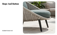 Rope Woven Sofa and Chair Set Weather-Resistant Woven Rope Chair Group Modern Design Outdoor Furniture for Families, Homeowners, Balcony, Patio, Porch