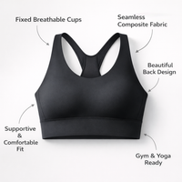 Sports Bra for Women with Breathable Moulded Cups, Seamless High Support Athletic Graduated Design