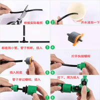 微喷4/7毛管接头单倒钩直通三通配件PE管防滴器滴灌接头喷灌设备 瓶盖双头47