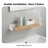 Drilldrillless Installation Wall-Mounted Rack Set Space-Saving Floating Utility Ledge Versatile Display Shelf Easy to Clean for Renters, Homeowners, Students, Bathroom, Living Room, Vanity Area, Bedroom