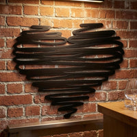Steel Heart-Shaped-Wall Decoration Continuous Line Scribble Heart-Shaped-Wall Art Minimalist