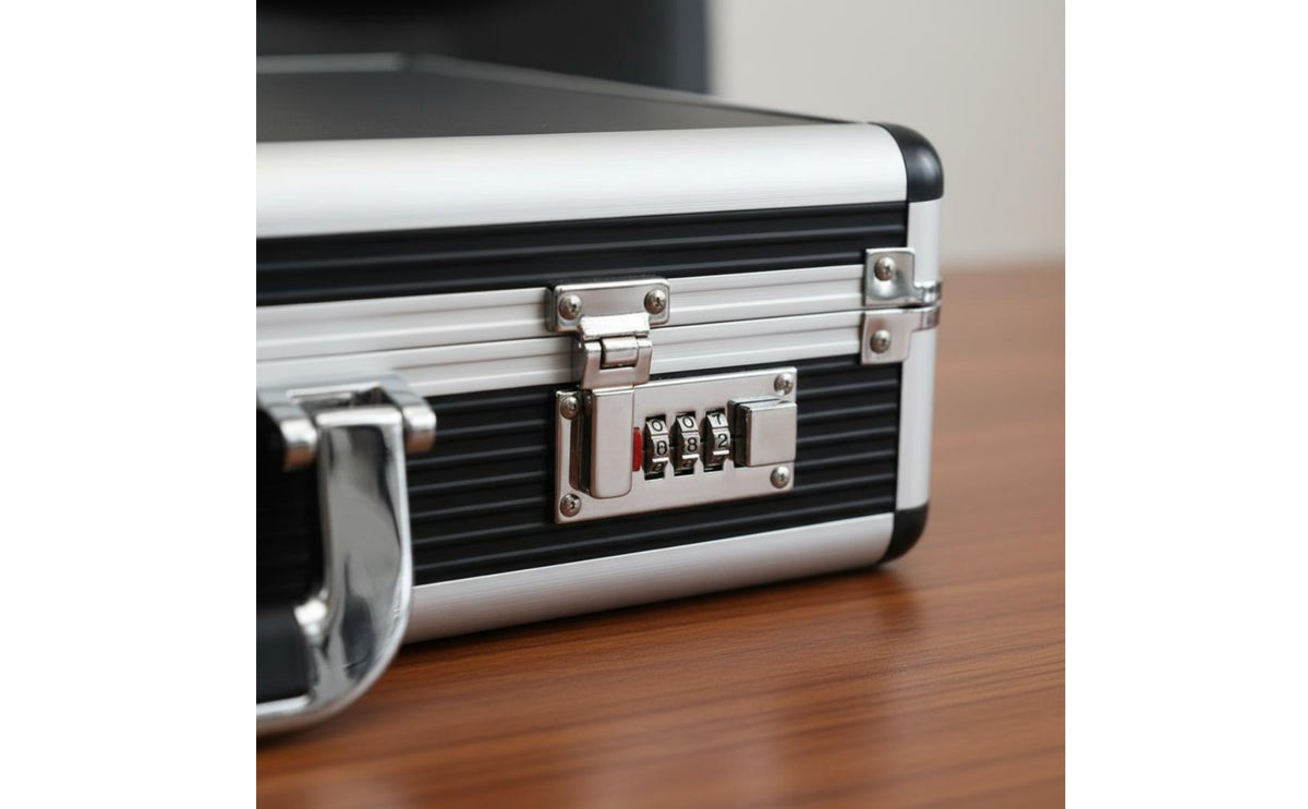 Combination Lock Briefcase Keyless Security Aluminum Briefcase Ergonomic Handle Portable Laptop File Box for Business People
