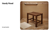 Curved Wooden Bath Stool Non-Slip Feet Shower Seat Waterproof for Sauna, Elderly