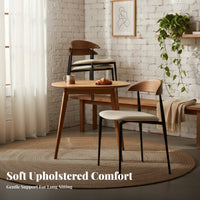 Minimalist Design Stackable Winding Back Chair Curved Backrest Upholstered Metal Frame Stacker Midcentury-Century Modern Design Household Furniture Multi-Purpose for Office Managers, Business Owners, Dining Room, Restaurant, Banquet Hall, Waiting Area