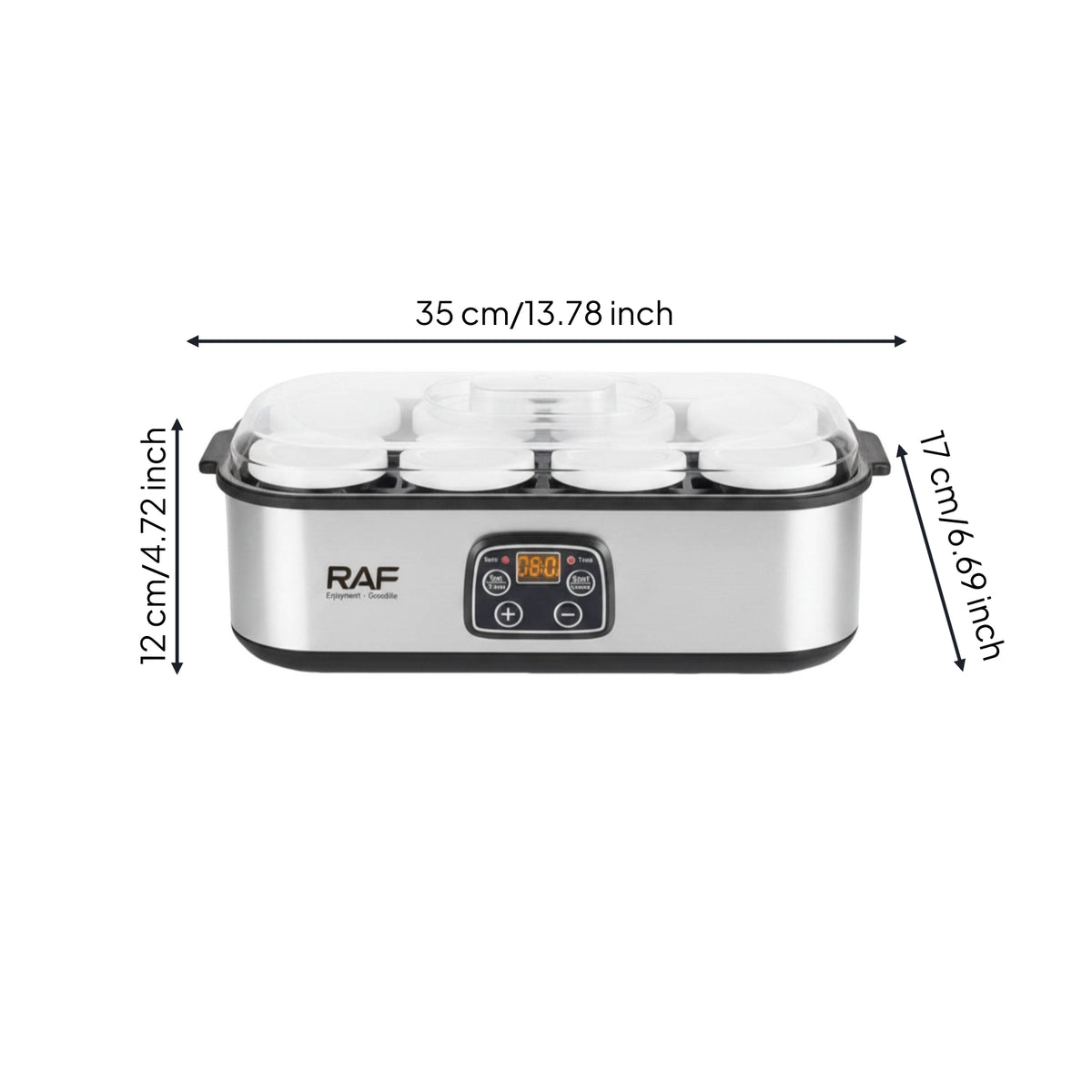 Clear Lid Yogurt Maker Digital Controls Electric Yogurt Maker Touch Buttons Multi-Use Fermenter Black Rim