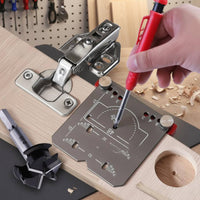 Accurate Positioning Euro Hinge Installation Tool Adjustable Border Distance 35mm Hinge Drilling Jig Aluminum Alloy Easy To Use for Woodworkers, DIY Enthusiasts, Furniture Making, Workshop
