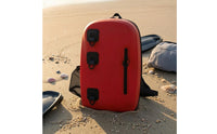 Adjustable Strap Waterproof Backpack Front Loops Zip Pocket Backpack Red-Orange Rucksack Black Trim